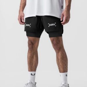ASRV Split-hem stretch short With cycling short in Black Size Large